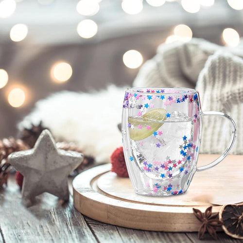 ☕🌟 “Aesthetic Double-Walled Glass Mug – Sip in Style, Hot or Cold!” 🌟☕