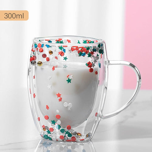 ☕🌟 “Aesthetic Double-Walled Glass Mug – Sip in Style, Hot or Cold!” 🌟☕