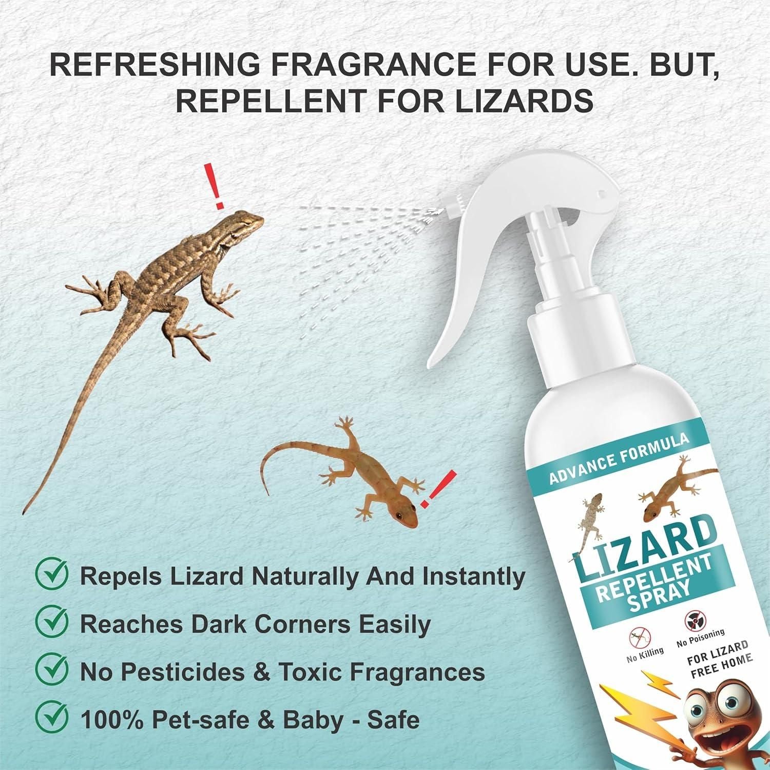 🦎 Lizard Repellent Spray – 250ML | Natural Cedarwood Scent (Pack of 2)