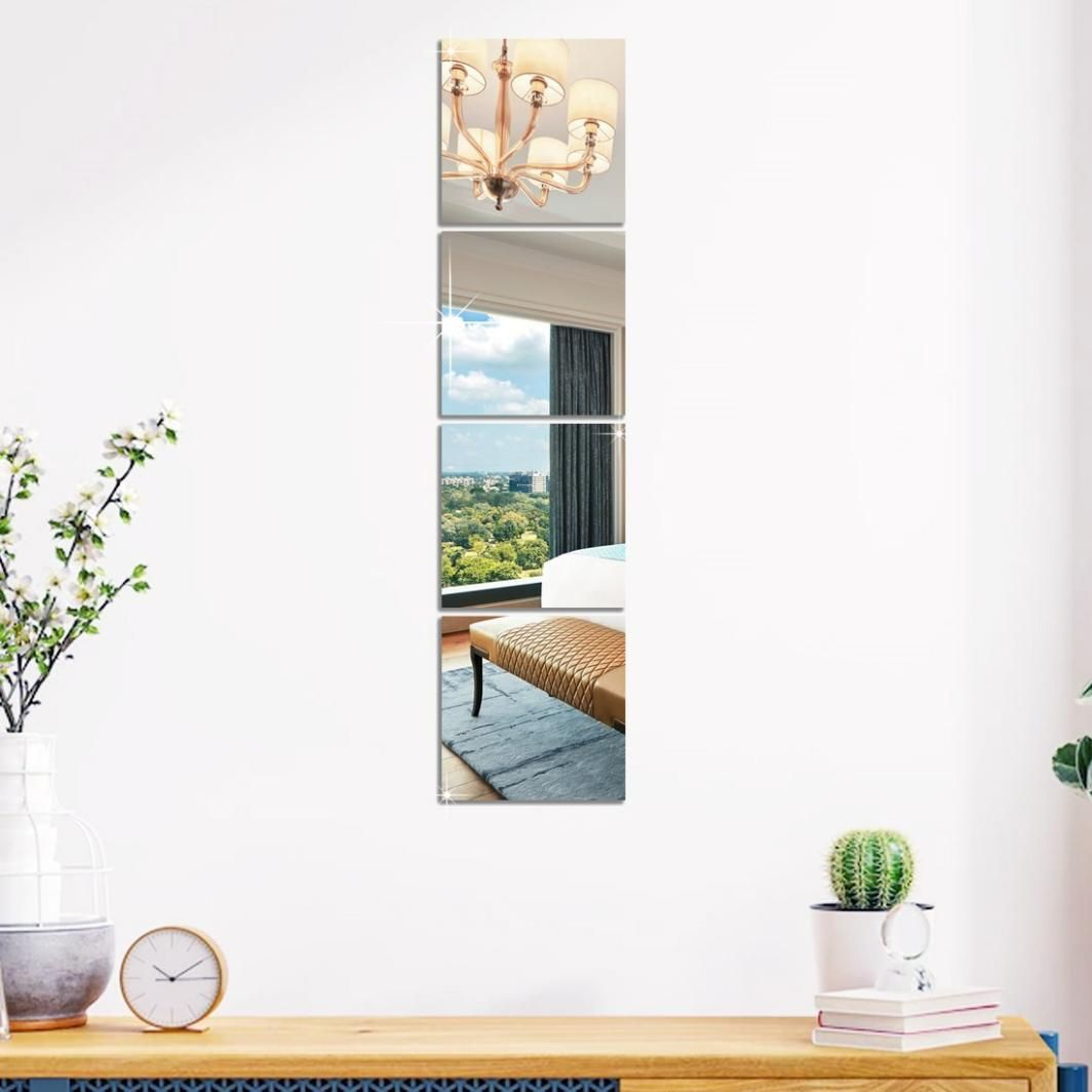 🪞✨ “3D Acrylic Mirror Wall Sticker Set – Style Your Space in a Snap!” ✨🪞