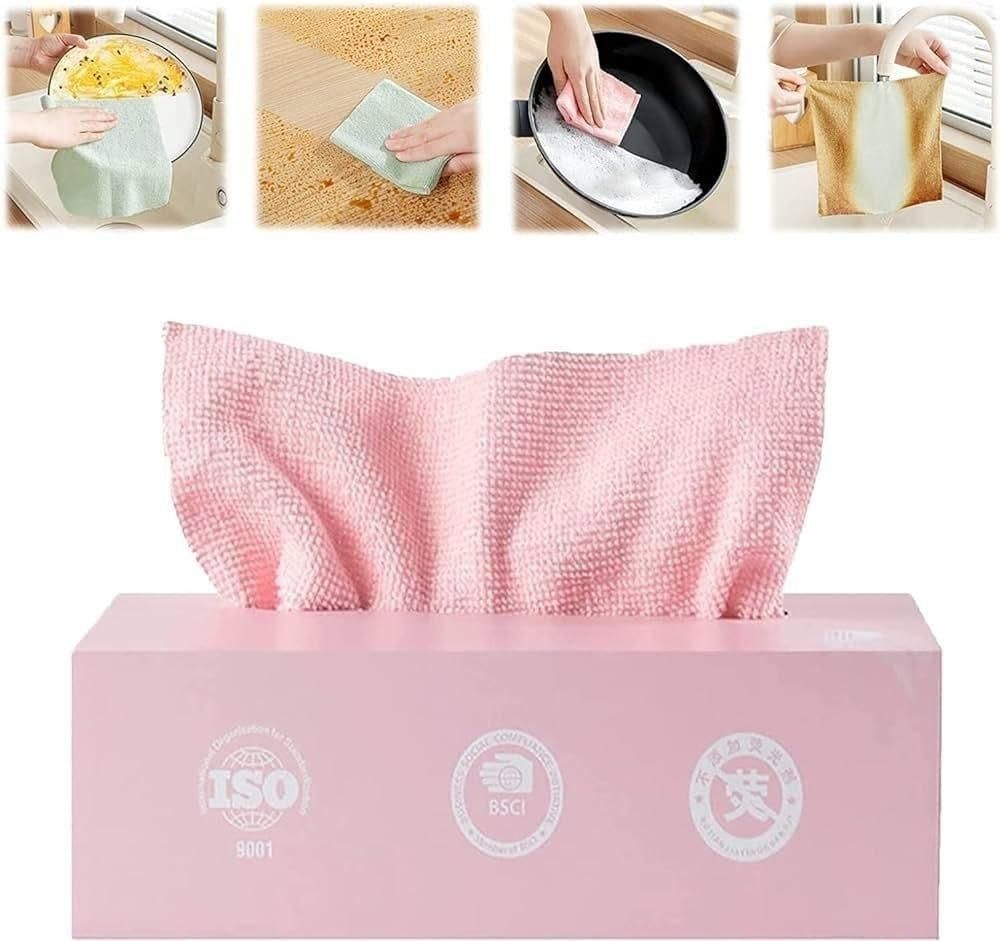 🧼✨ “20x Power Clean – Reusable Microfiber Cleaning Cloths with Smart Dispenser” ✨🧼