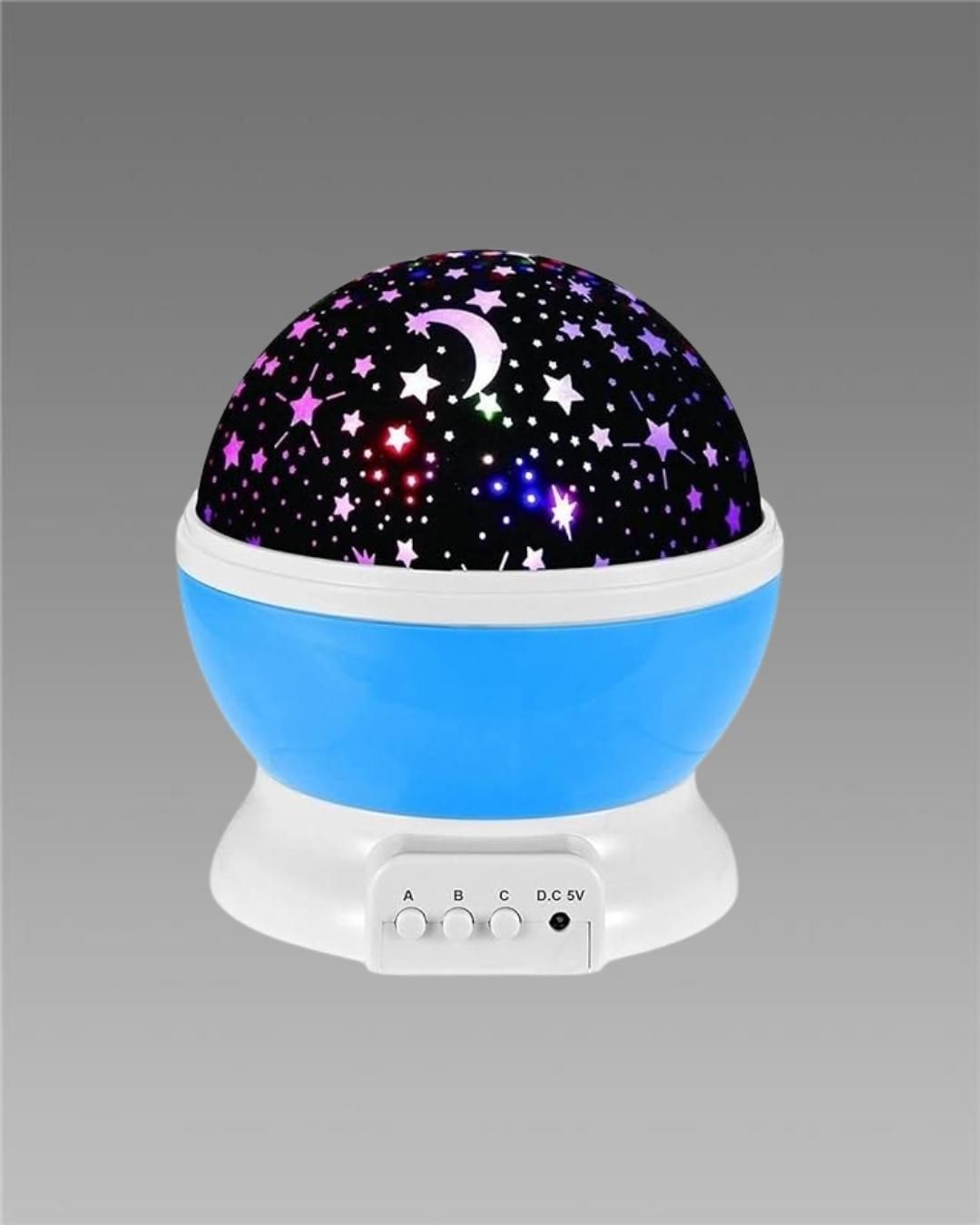 🌙✨ Star Master 360° Rotating Moon & Star Projector Lamp – USB + Battery Powered (Multi-Color)