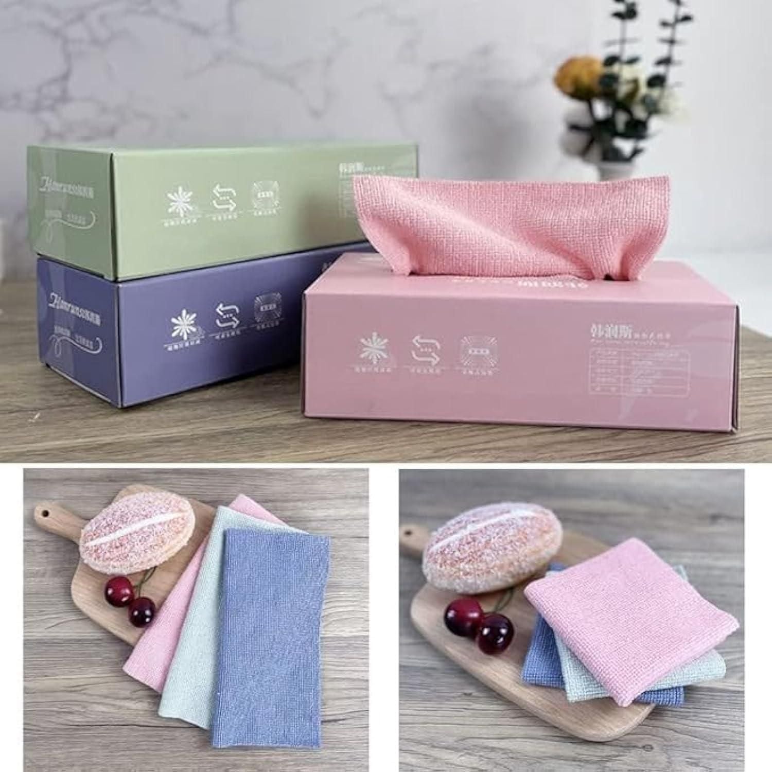 🧼✨ “20x Power Clean – Reusable Microfiber Cleaning Cloths with Smart Dispenser” ✨🧼