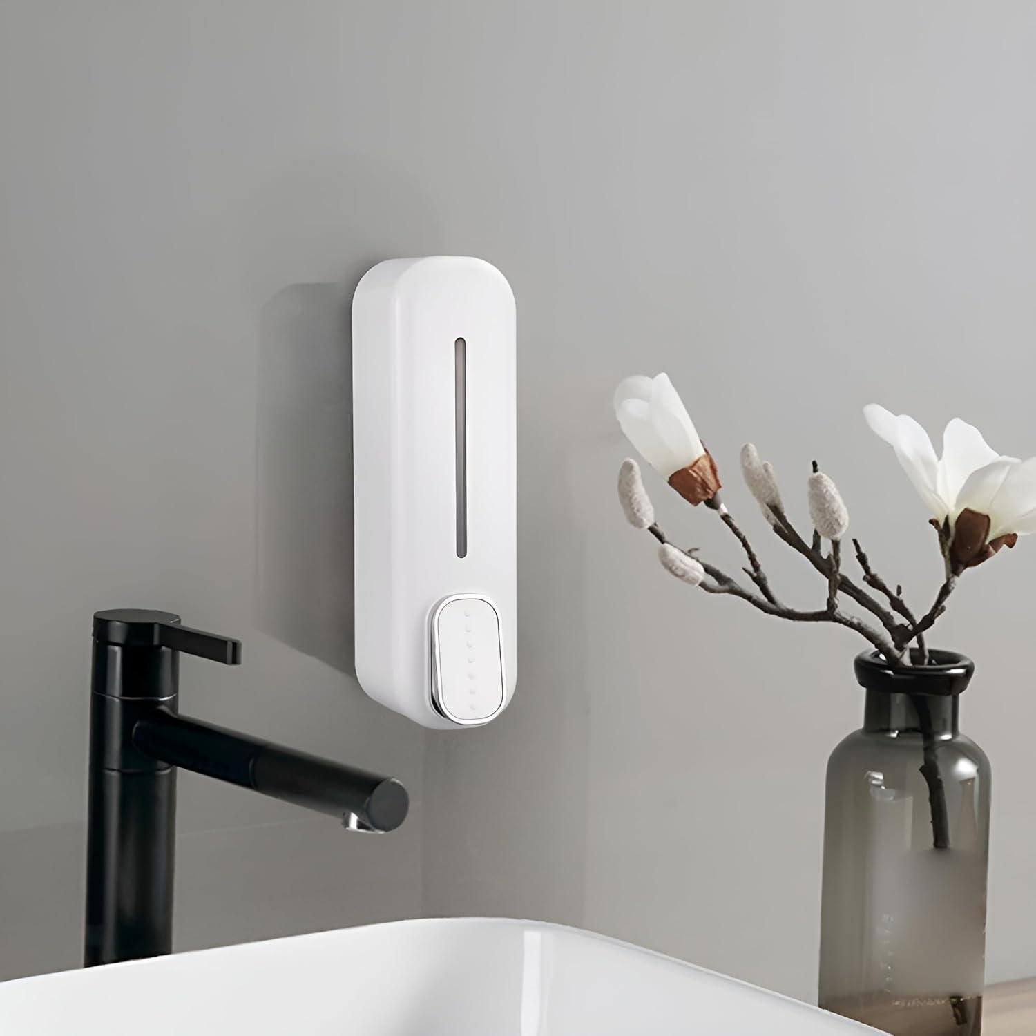 🚿 Press Wall-Mounted Dispenser – Manual Liquid Soap Pump