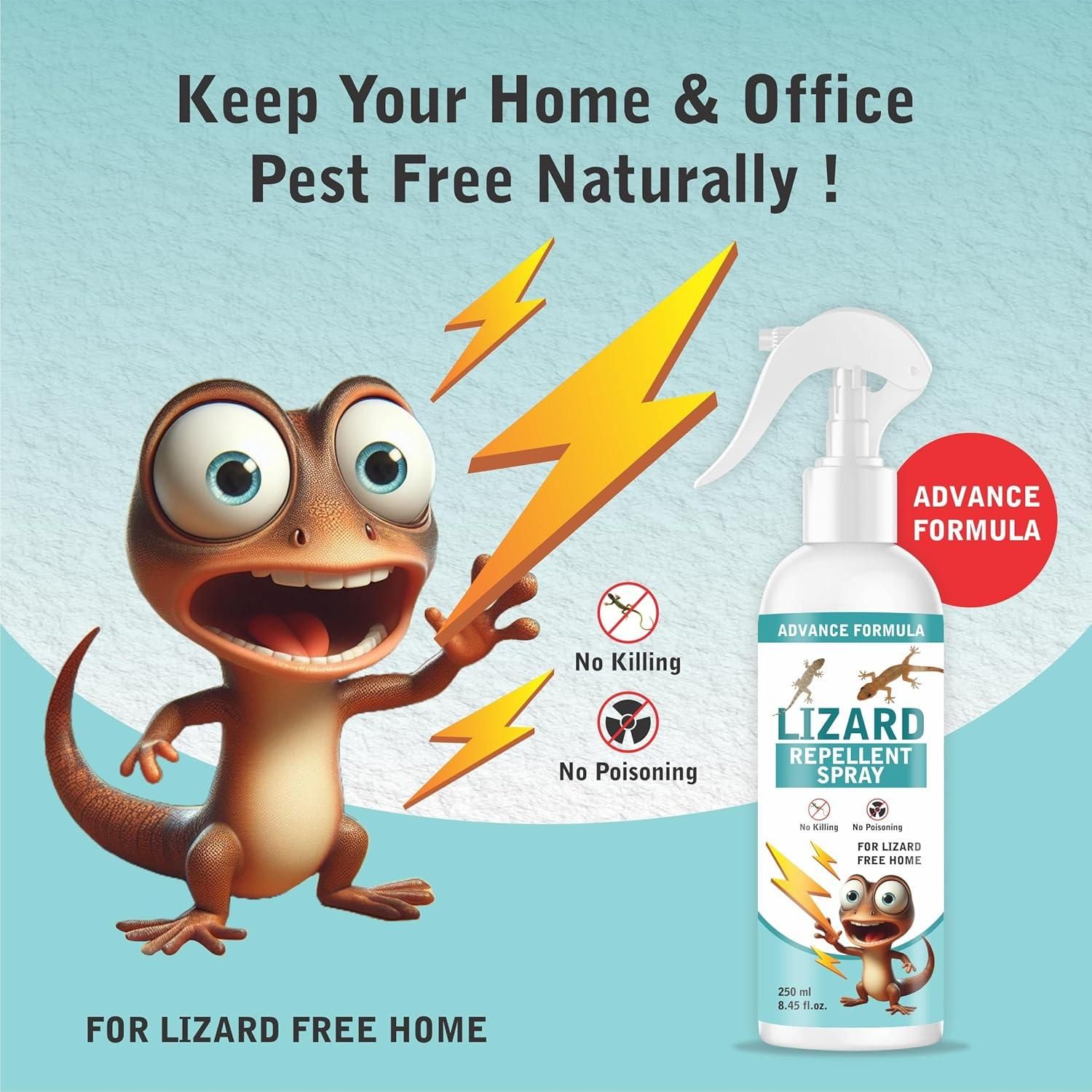 🦎 Lizard Repellent Spray – 250ML | Natural Cedarwood Scent (Pack of 2)