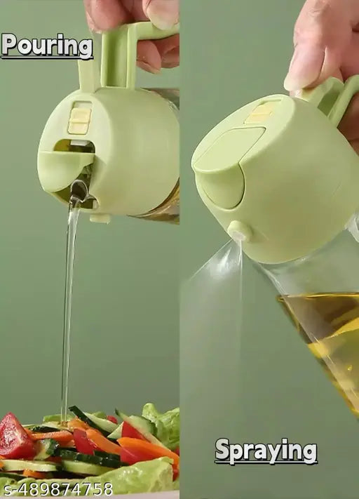 🫒✨ “2-in-1 Oil Spray & Pour Dispenser Bottle – Premium Glass with Leak-Proof Nozzle + FREE Steel Straw”
