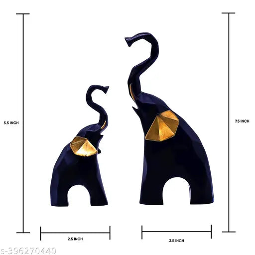 🐘✨ “Majestic Elephant Showpiece – Resin Decorative Figurines for Home & Office Decor (Set of 2)” ✨🐘