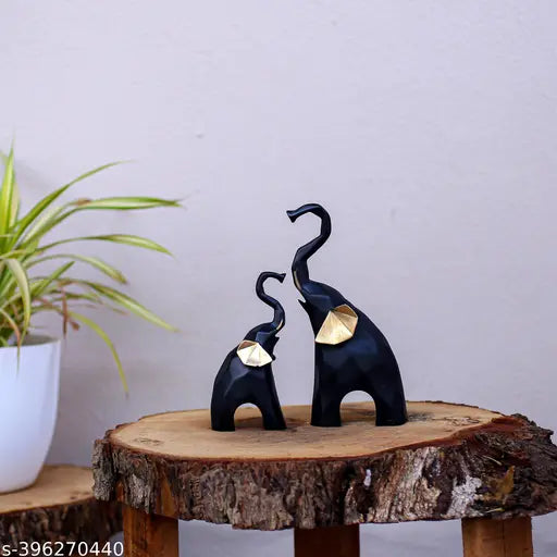 🐘✨ “Majestic Elephant Showpiece – Resin Decorative Figurines for Home & Office Decor (Set of 2)” ✨🐘