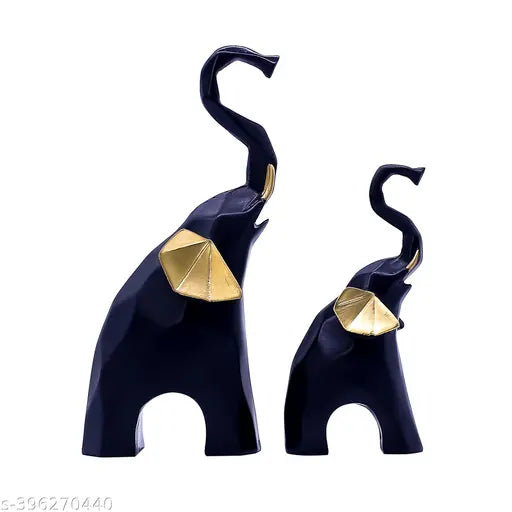 🐘✨ “Majestic Elephant Showpiece – Resin Decorative Figurines for Home & Office Decor (Set of 2)” ✨🐘