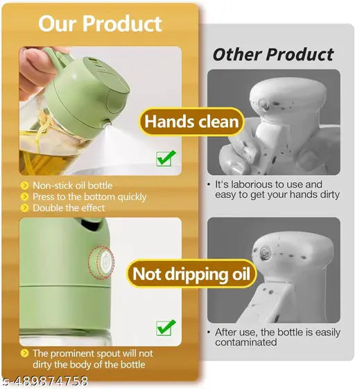 🫒✨ “2-in-1 Oil Spray & Pour Dispenser Bottle – Premium Glass with Leak-Proof Nozzle + FREE Steel Straw”