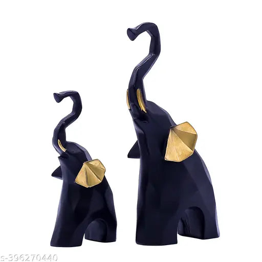 🐘✨ “Majestic Elephant Showpiece – Resin Decorative Figurines for Home & Office Decor (Set of 2)” ✨🐘